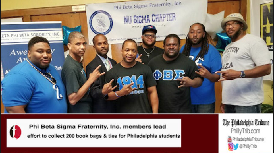 09/19/17: Philly Sigmas collect 200 book bags and ties for students