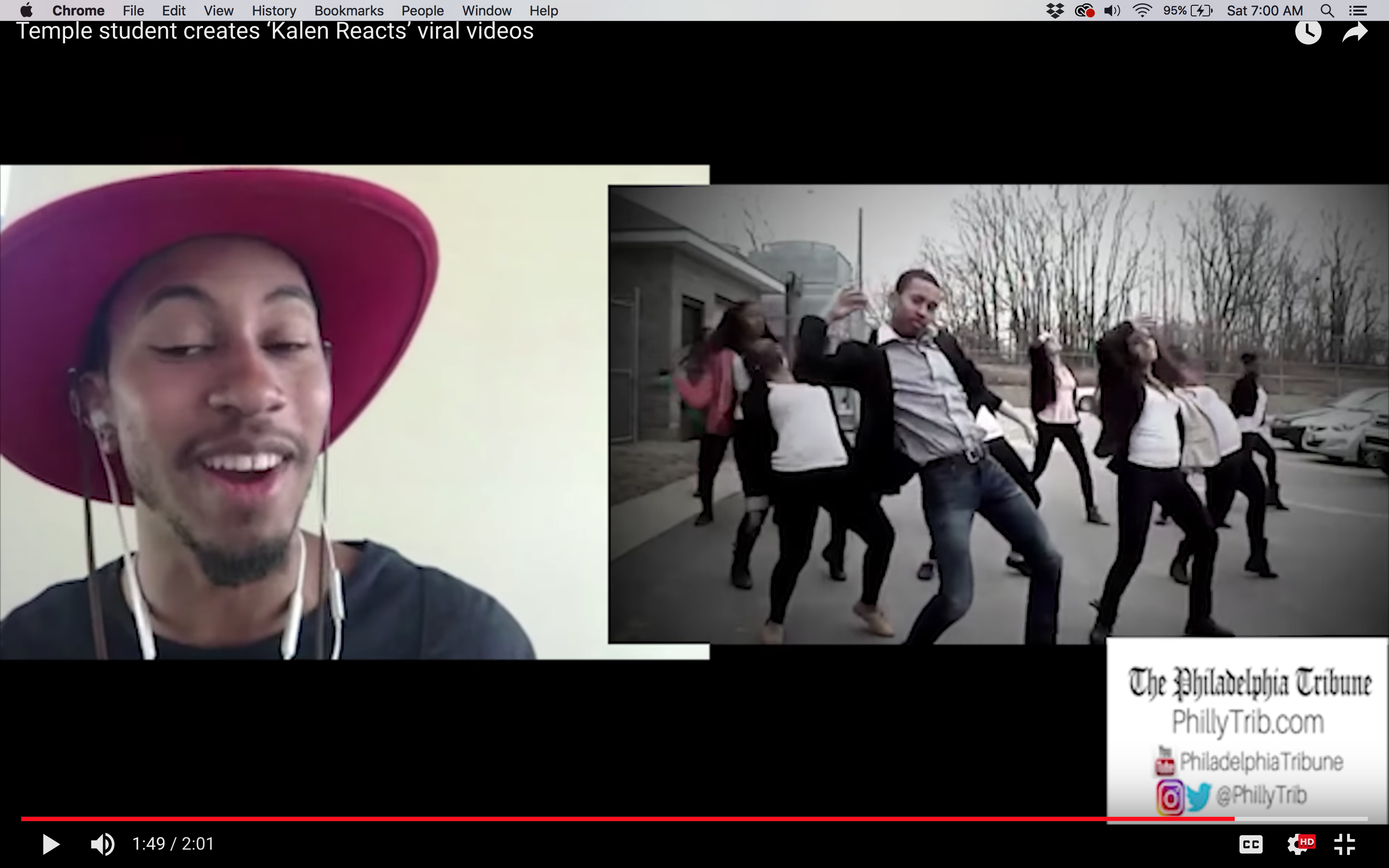 11/28/17:  Temple student creates ‘Kalen Reacts’ viral videos